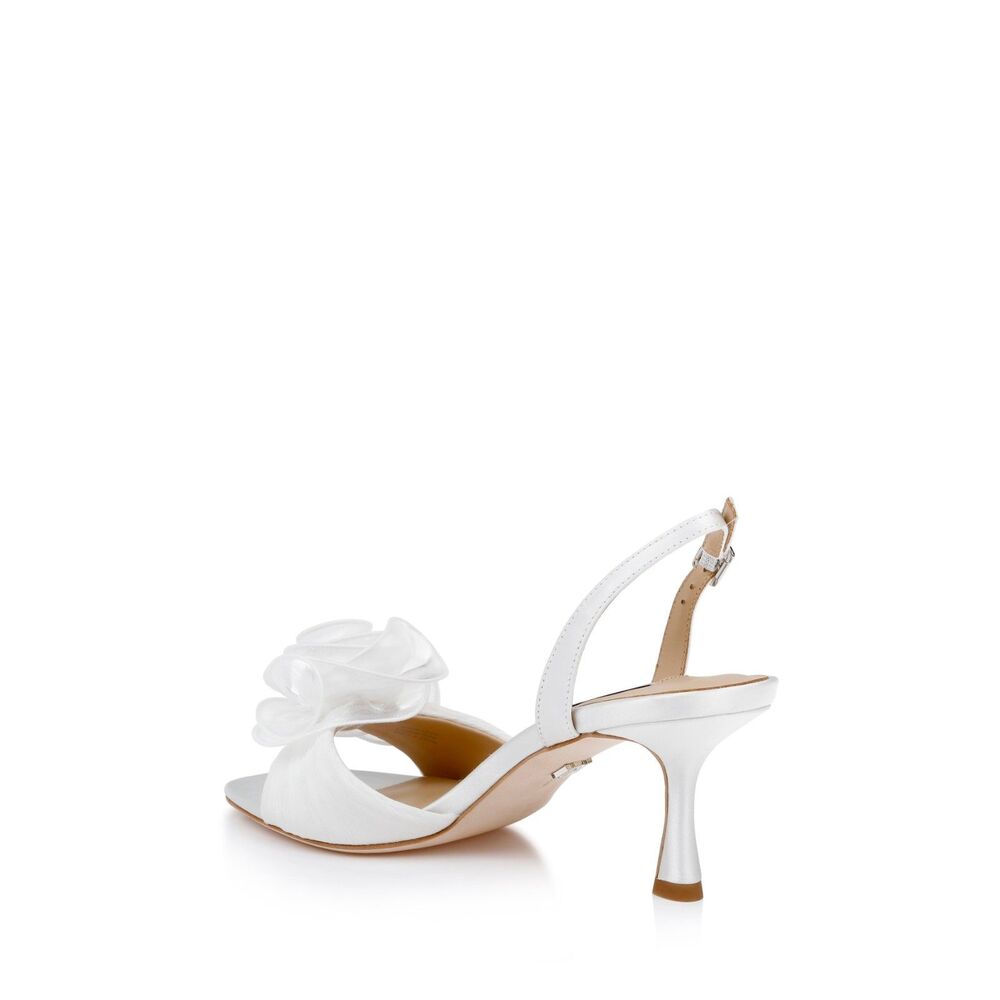 Badgley Mischka Dora White Slingback Sandals NIB Size 7.5 Bridal - Picture 6 of 8